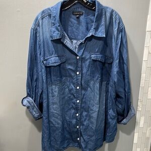 Blue Denim Button-Up Shirt